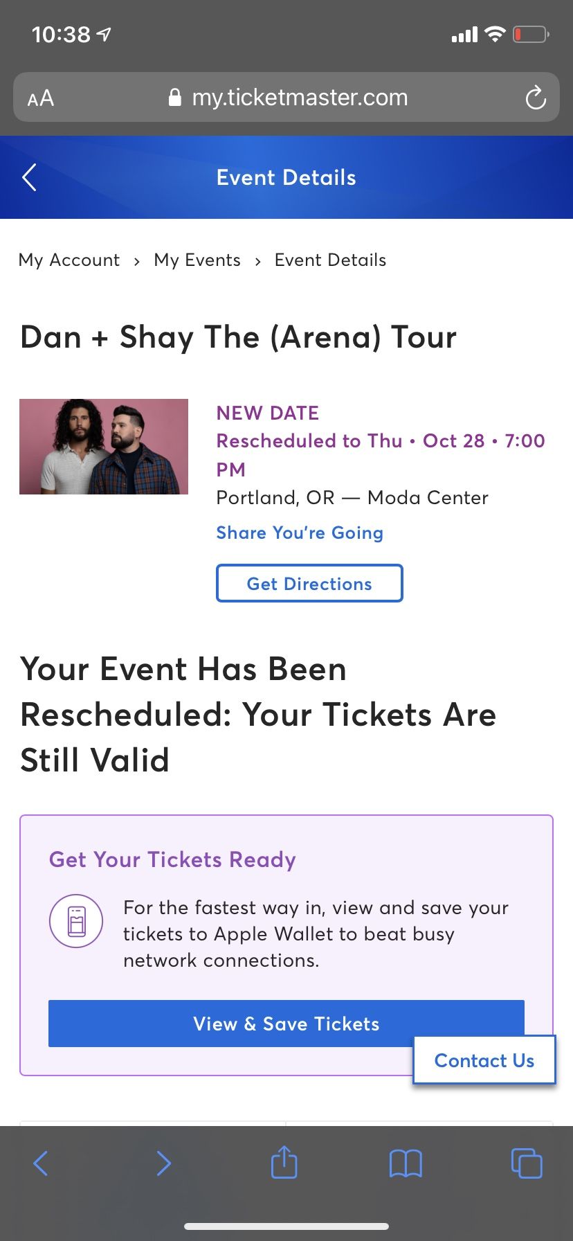 Dan + Shay The (Arena) Tour tickets (2)