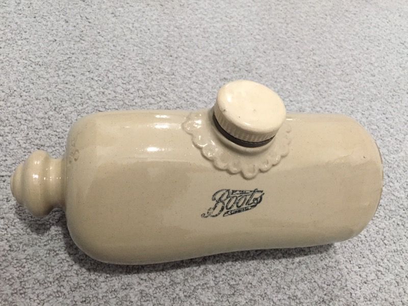 Antique Ye Olde Fulham Pottery BOOTS Foot Warmer