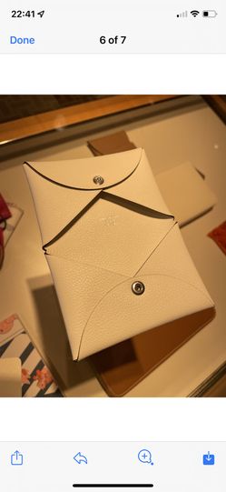 Brand New Hermes Calvi, White, With Box And Receipt