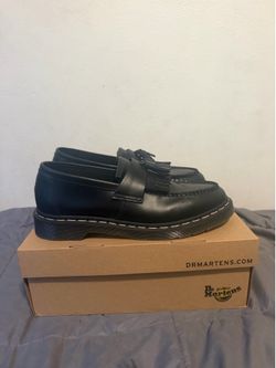 Dr. martens adrian's white stitch loafers