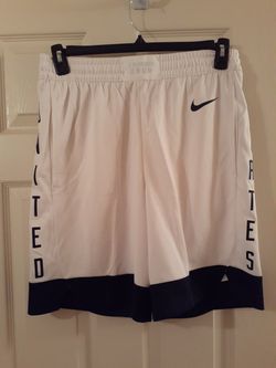 New Nike USA Olympic Basketball Swingman Shorts, White, Size Medium Elite