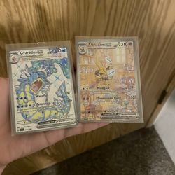 Alakazam ex rare pmon card and gyarados ex