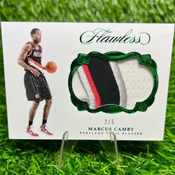 2016-2017 PANINI FLAWLESS Marcus Camby Jumbo Game Worn PATCH Emerald /5
