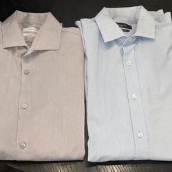 Mens Slim Fit Dress Shirt Long Sleeve Calvin Klein