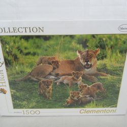 Lion Family 1000 Piece Jigsaw Puzzle By Clementoni-Made In Italy-New & Sealed
