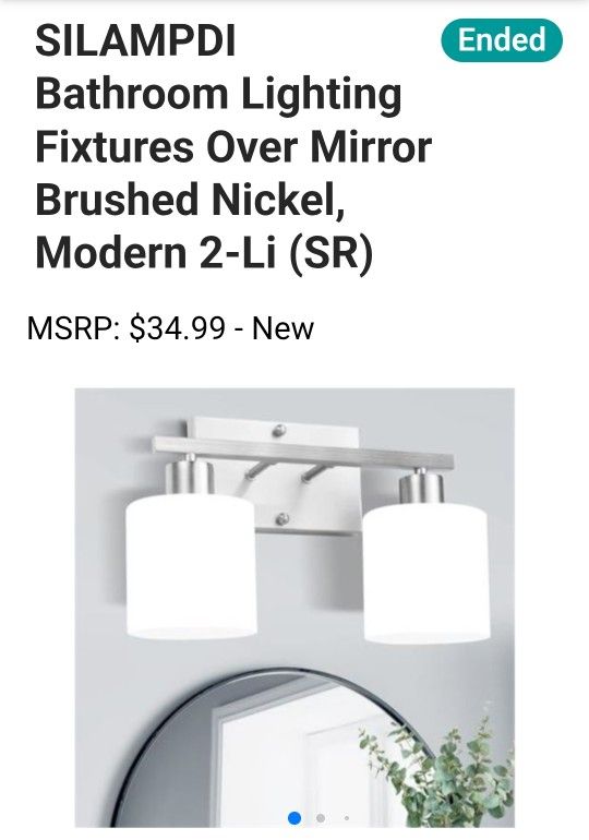 SILAMPDI Bathroom Lighting Fixtures Over Mirror Brushed Nickel, Modern 2-Light Vanity Lights Fixtures