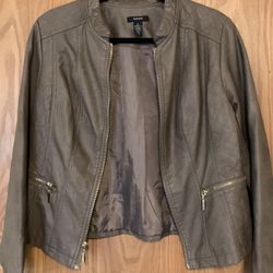 Alfani faux leather jacket- taupe