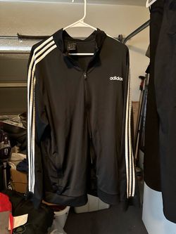 Adidas Track Jacket Black with White Stripes