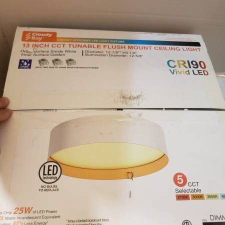 Cloudy Bay 13 inch CCT tunable flush mount ceiling light new selling for only $20 retails for $40 plus tax.