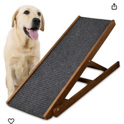 Adjustable Dog Ramp for Bed and Couch, Wooden Pet Ramp for Large & Small Dogs to Get on Bed or Couch, Rated for 250 LBS, Foldable Dog Steps for Large 