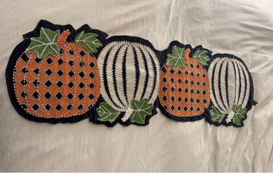Embroidered Pumpkin Table Runner