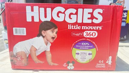 Huggies little movers size 4  (3 boxes available )