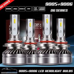 9005/HB3 and 9006/HB4 Fog Light Combo, 9005 9006 Powersports Bulbs with Plug and Play, 50000 Hours Lifespan, Non-polarity, Fog Light, Pack of 4