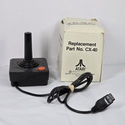 Retro Atari 2600 cx40 joystick controller Black Trim GUC Original Box