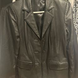 Hilliard And Hanson Black Lamb Leather Jacket XS Or S