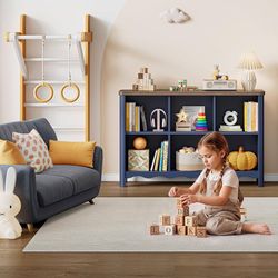 6 Cube Storage Organizer Shelf, Bookshelf and Toy Storage Organizer Small Book Shelf for Child, Display Cabinet Bookcase for Kids Rooms, Living Room, 