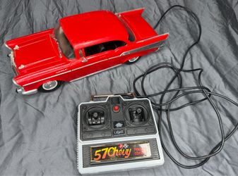 1986 New Bright 1957 Chevrolet Bel Air RC Car Wired Remote Tested Works