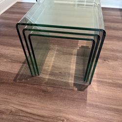 Nesting All Glass Tables. 