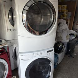 Kenmore and Maytag  Stackable  Washer and gas dryer  Excellent working condition  Heavy duty  W27 D31.5 H76 Washer 4.0 cu ft Dryer 7.4 cu ft 3 months 