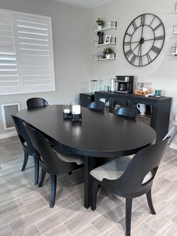 Elegant Contemporary Dining Set with Six Chairs