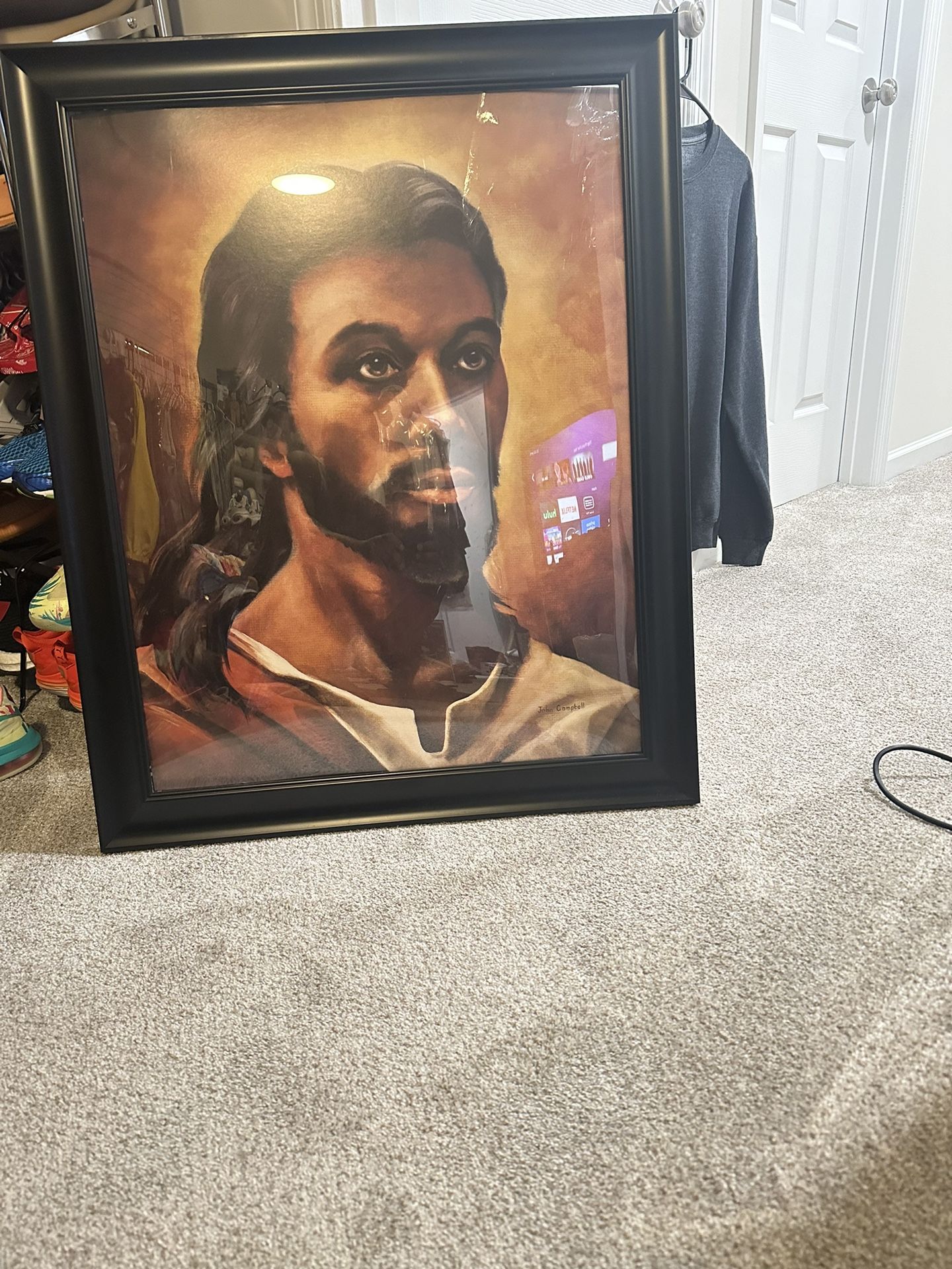 Black Jesus Framed Picture 24x36 