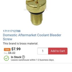 BMW  Aftermarket Bleeder Screw