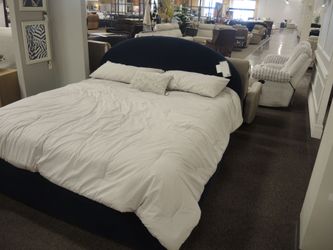 Modus King Upholstered Bed - Navy Blue | Headboard