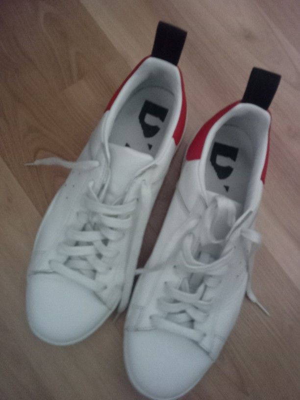 Men\'s Size 11 or 12 - Diesel, Leather, Red & White low top shoes 