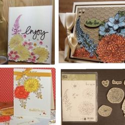 Pretty 6pc Stampin Up Floral Stamps