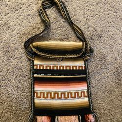 handwoven bohemian-style crossbody bag