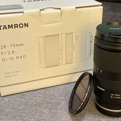 Tamron 28-75mm F/2.8 Sony E Mount with ND Filter/CPL