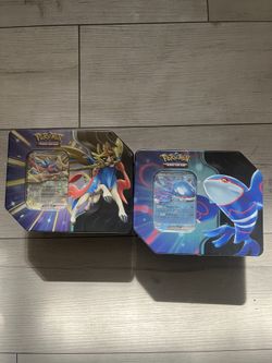 Kyogre Ex & Zacian Ex Tin Factory Sealed 5 Packs in Each Pokemon