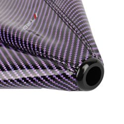 Brand New Universal TRD Carbon Fiber Purple Leather PVC Style Black Stitch Leather Gear Manual Shifter Shift Knob Boot