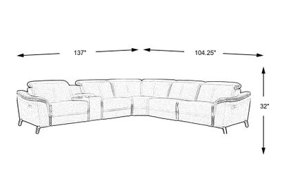 Sofia vergara turano midnight 6 2024 pc dual power reclining sectional