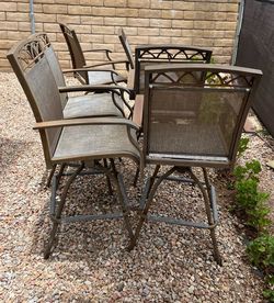 Set of 6 bar height metal  chairs