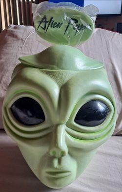Alien Pop Green Alien Head Cookie Jar