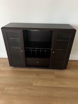 Furniture of America Rustic Espresso 6-shelf Dining Buffet with Wine Rack