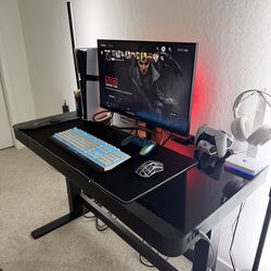 47 in Tresanti Black Glasstop Desk