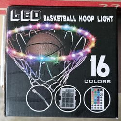 LED Lights Basketball Hoop,Remote Control Basketball Rim LED Light Outdoors (Brand New)