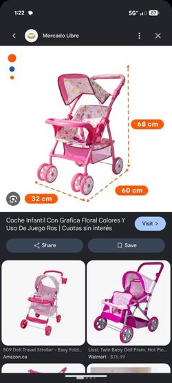 Doll stroller foldable