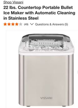 Vissani 22 lb Countertop Portable Ice Maker