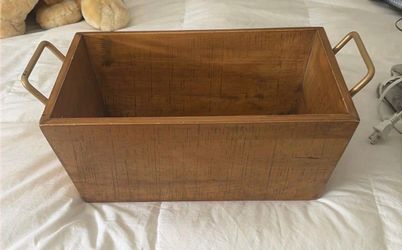 Wooden large basket with handles