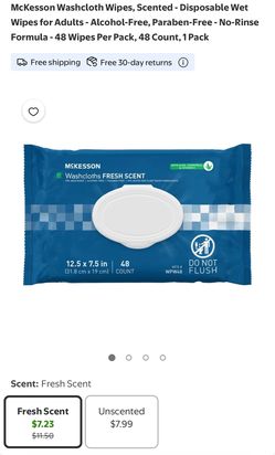 Adult washcloth fresh scent