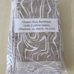 Queen Bedsheet With 2 Pillow Cases
