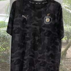 Puma Bape Bathing Ape Camo Soccer Football Jersey Hoodie Size M Mens