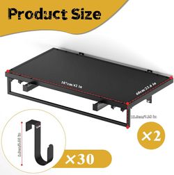 2 Extra Large (3.5 x 2 ft) Heavy Duty Floating Shelves