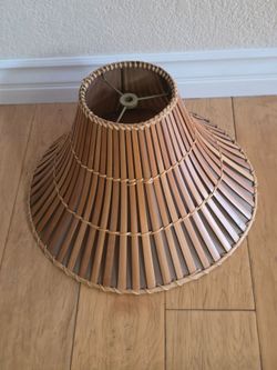 Vintage Hawaiian Tropical Bamboo Lamp Shade.