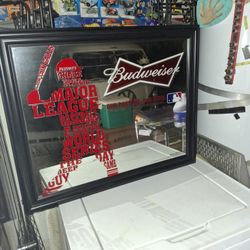 Mancave Budweiser Mlb Mirror Collectable Firm 