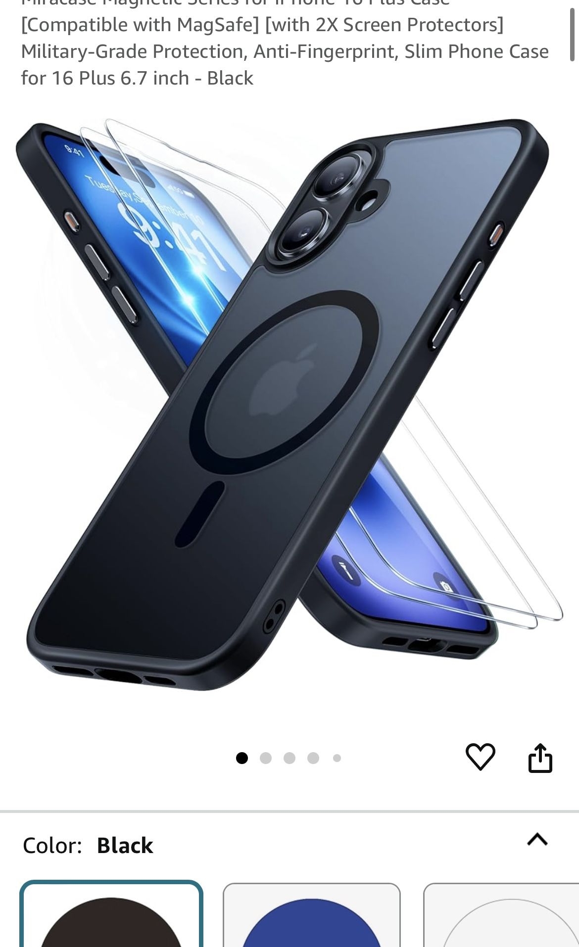 New In Box Magnetic Series for iPhone 16Plus Case[Compatible with MagSafe][with 2XScreen Protectors]Military-Grade Protection,Anti-Fingerprint,Slim Ph