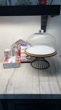 Cake Plate Footed Iron And Glass Versatile 4 Pieces And Decorating Supplies